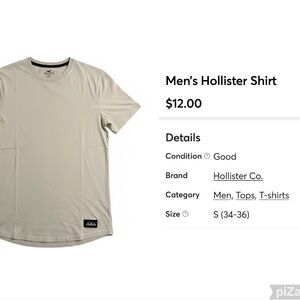 Hollister Men's Short Sleeve Tee - Cream